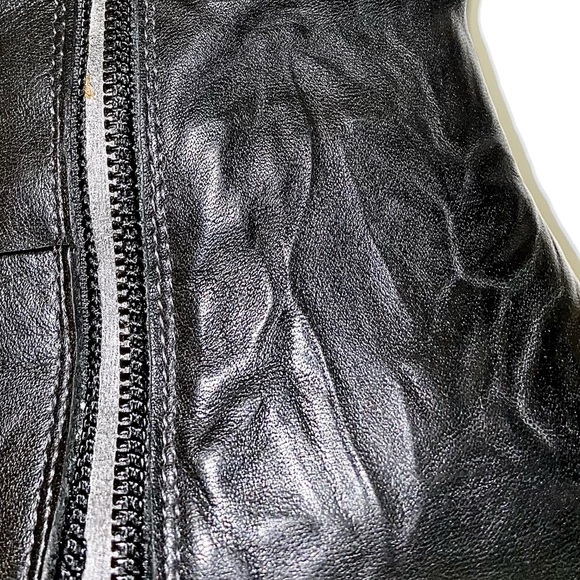 Genuine Leather Wrinkled Stiletto Booties - Picture 15 of 16
